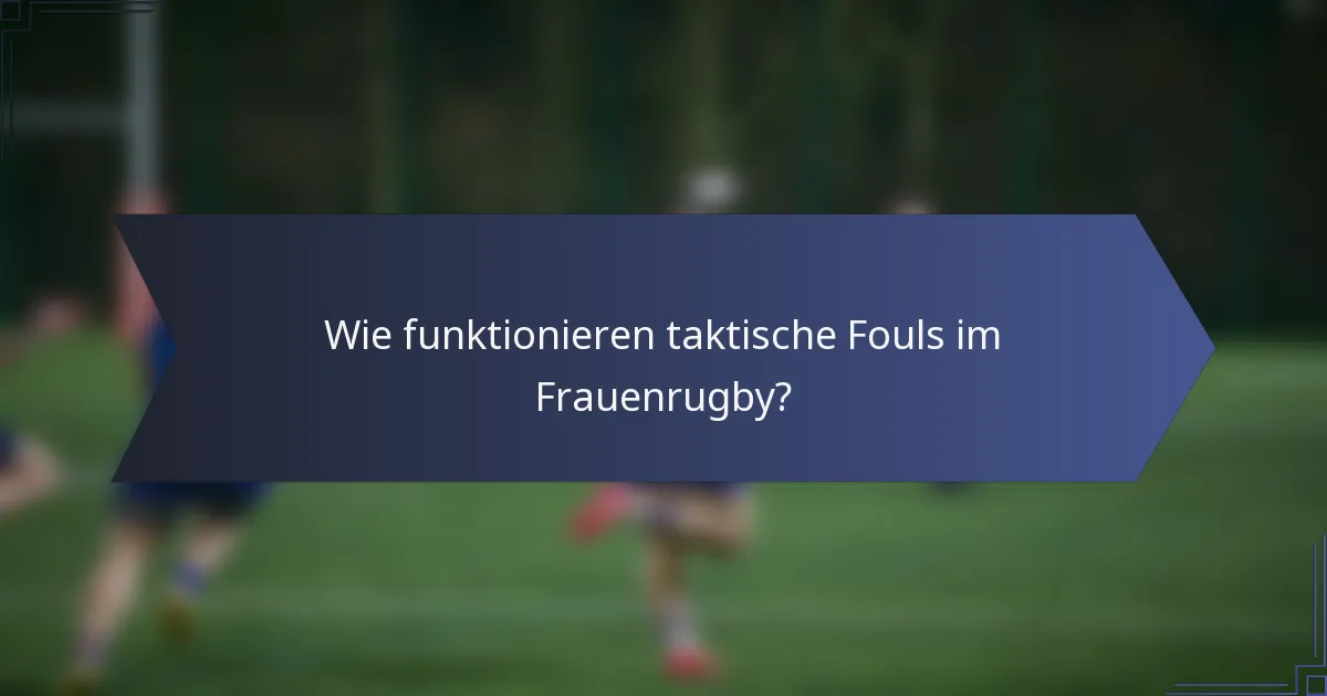 Wie funktionieren taktische Fouls im Frauenrugby?