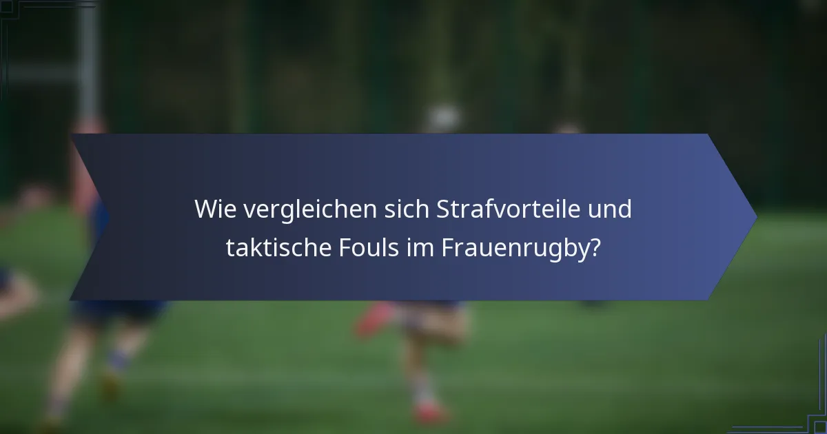 Wie vergleichen sich Strafvorteile und taktische Fouls im Frauenrugby?